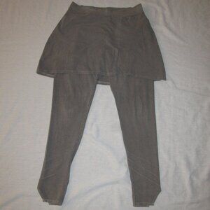 Earth Creations Organic Cotton Stretch Gray Skirted Leggings sz M Boho Artsy USA